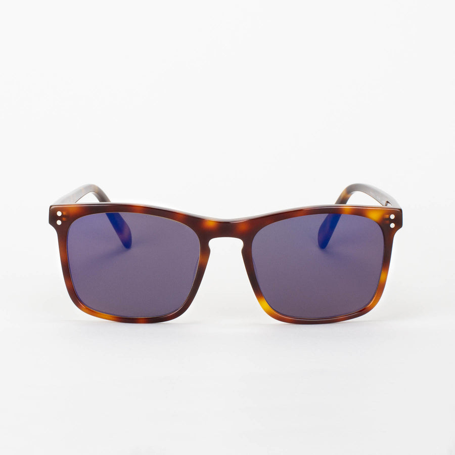 'OUT OF' STRATOS TURTLE DEEP BLUE MIRROR SUNGLASSES FRONT VIEW